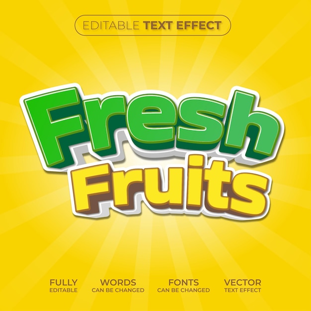 Edytowalny Efekt Tekstowy świeżych Owoców