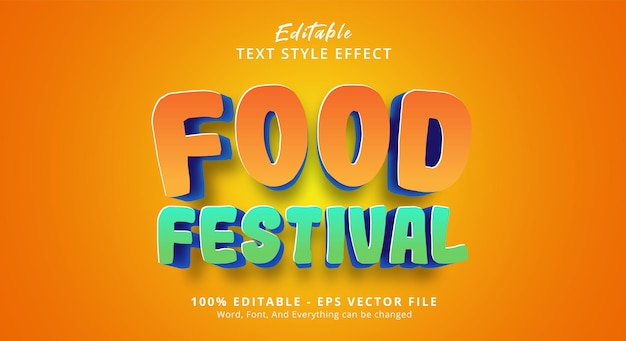 Edytowalny efekt tekstowy Tekst Food Festival na pogrubionym efekcie stylu kreskówki