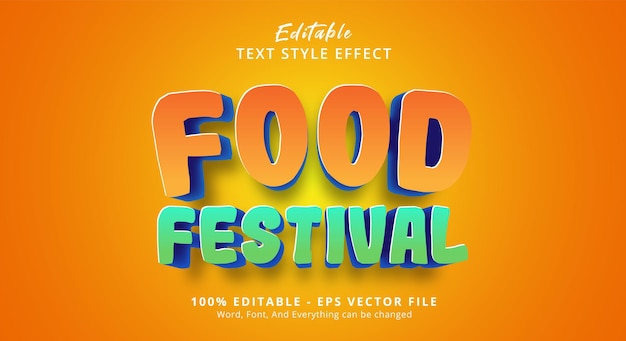 Edytowalny Efekt Tekstowy Tekst Food Festival Na Pogrubionym Efekcie Stylu Kreskówki