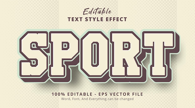 Edytowalny Efekt Tekstowy, Tekst Sportowy Na Efekt Stylu Vintage
