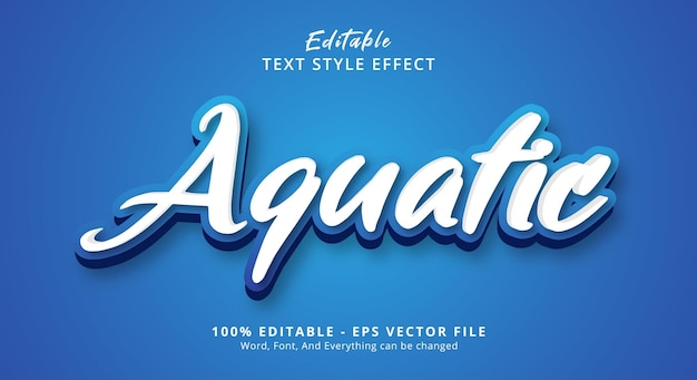 Edytowalny efekt tekstowy Tekst wodny na efekt stylu świeżego koloru niebieskiego