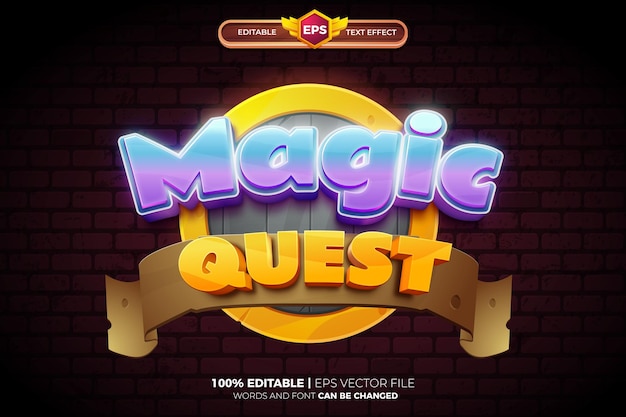 Edytowalny Efekt Tekstowy W Grze Magic Quest 3d