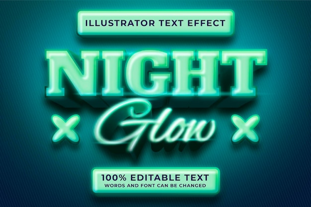 Plik wektorowy edytowalny efekt tekstowy w nocy