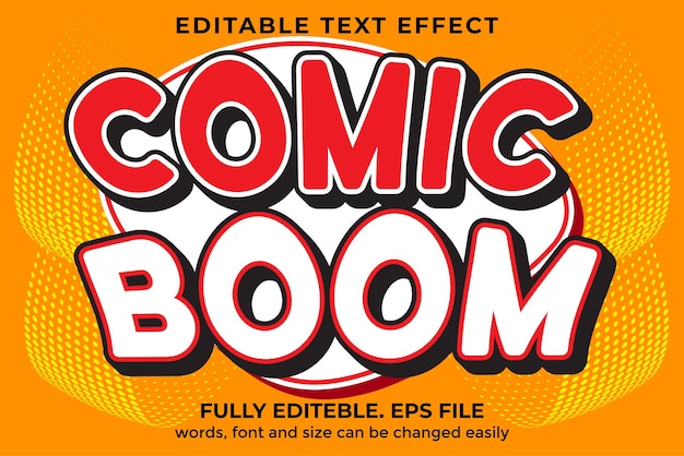 Edytowalny Efekt Tekstowy W Stylu 3d Comic Boom