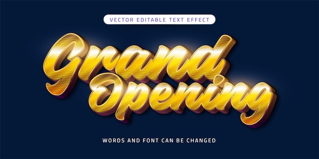 Plik wektorowy edytowalny efekt tekstowy w stylu 3d z wielkim otwarciem