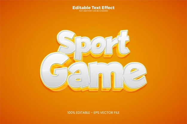 Edytowalny efekt tekstowy w stylu gry sportowej w nowoczesnym trendzie