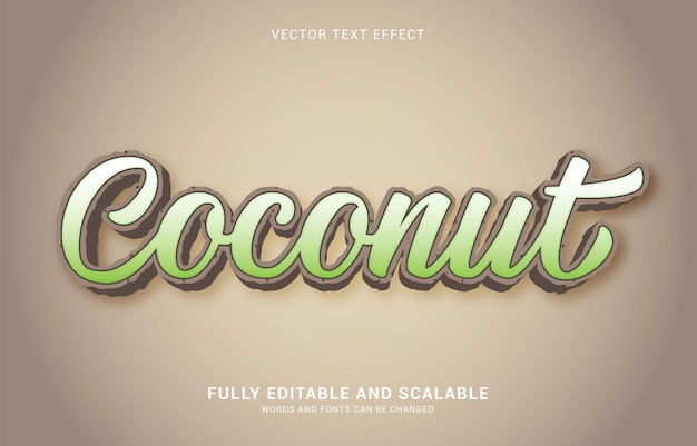 Edytowalny Efekt Tekstowy W Stylu Kokosowym