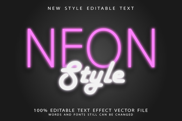 Edytowalny Efekt Tekstowy W Stylu Neonowym W Stylu Neonowym