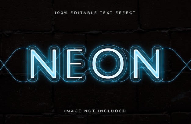 Edytowalny efekt tekstowy w stylu neonowym
