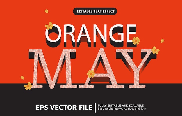 Edytowalny Efekt Tekstowy W Stylu Orange May Lub Motywie Maio Laranja