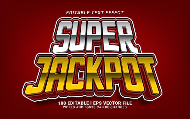 Edytowalny Efekt Tekstowy W Stylu Super Jackpot 3d