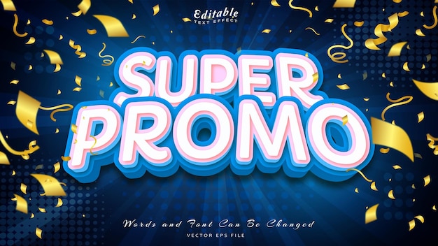 Edytowalny efekt tekstowy w stylu Super promo 3d