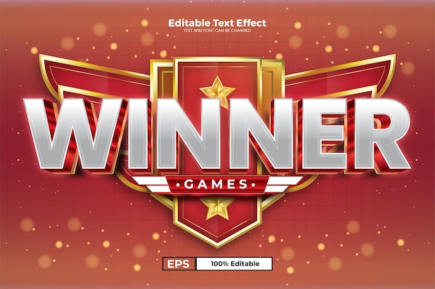 Edytowalny Efekt Tekstowy Winner Games W Nowoczesnym Stylu Trendów