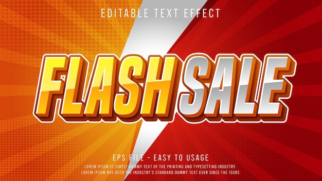 Edytowalny efekt tekstowy wyprzedaży Flash dla reklam promocyjnych