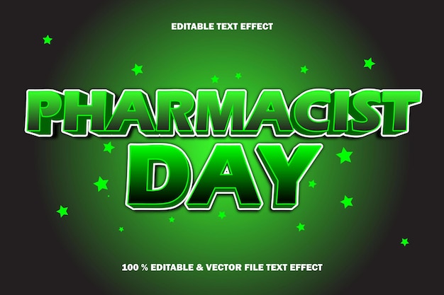 Edytowalny Efekt Tekstowy Wytłoczony Komiks Na Dzień Aptekarza Pharma