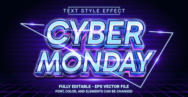 Plik wektorowy edytowalny efekt tekstowy z motywem cyber monday premium graphic vector template