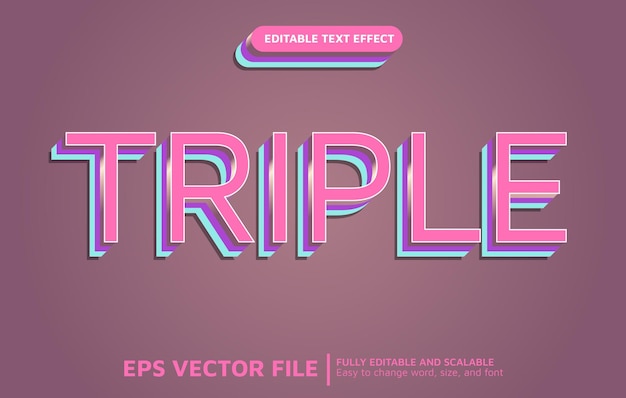 Edytowalny Efekt Tekstowy Ze Stylem Gradientu Potrójnego Stosu Z Różowym I Tosca