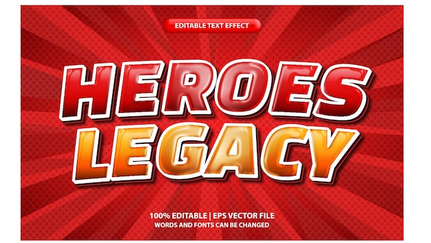 edytowalny efekt tekstu 3d bold heroes legacy