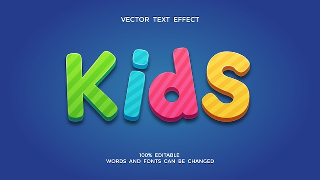Plik wektorowy edytowalny efekt tekstu 3d dla dzieci
