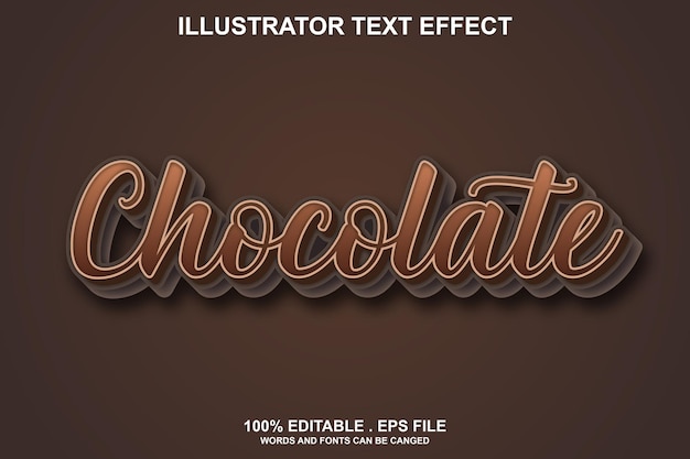 Plik wektorowy edytowalny efekt tekstu czekoladowego