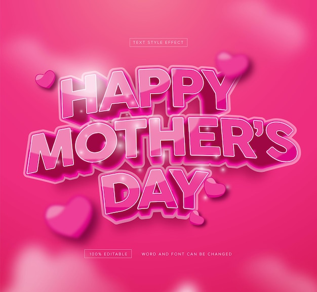 Edytowalny efekt tekstu Happy Mothers Day