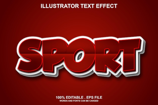 Plik wektorowy edytowalny efekt tekstu sportowego