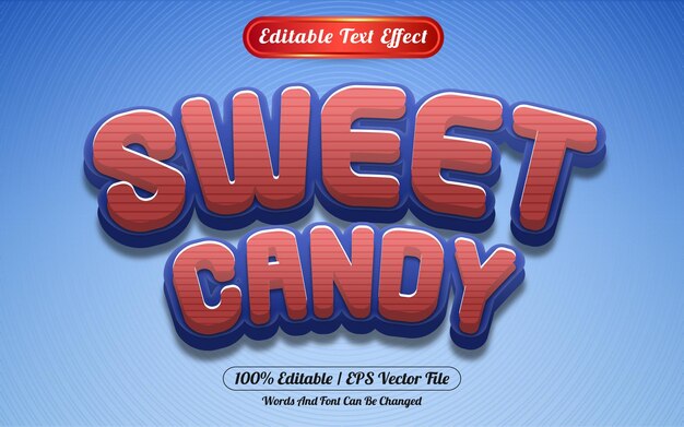 Edytowalny Efekt Tekstu W Stylu Szablonu Słodkich Cukierków