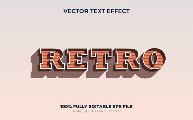 Edytowalny efekt tekstu wektorowego 3D Retro klasyczny efekt tekstowy