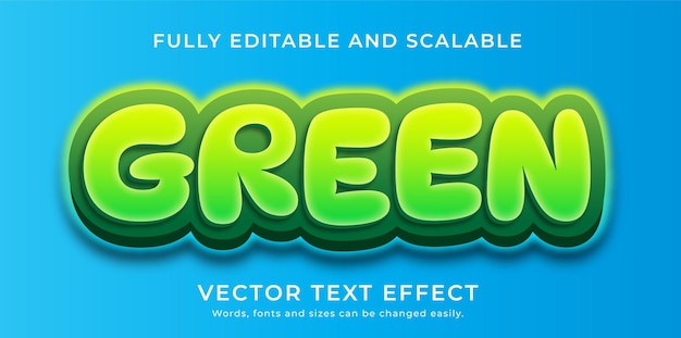 Edytowalny efekt zielonego tekstu w stylu czcionki