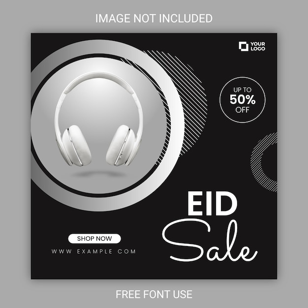 Edytowalny eid ul fitr Sprzedaż Baner post w mediach społecznościowych Szablon
