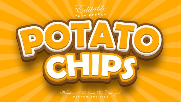 Edytowalny motyw stylu efektu tekstu Potato Chips
