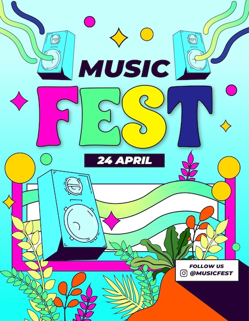 Edytowalny Plakat Music Fest