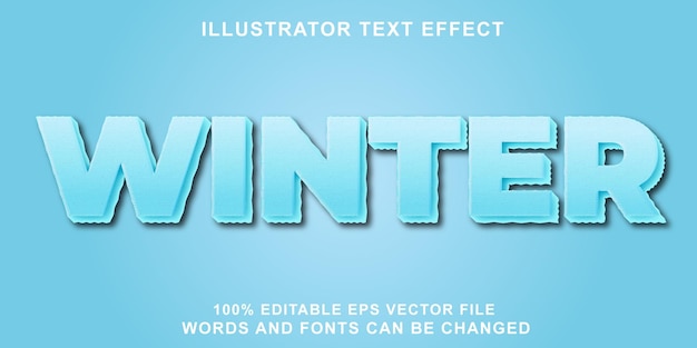 Edytowalny projekt z efektem tekstu zimowego