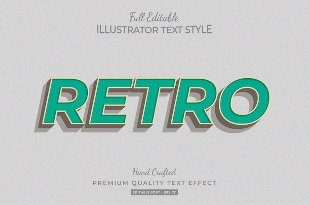 Edytowalny retro efekt stylu tekstu 3D Premium