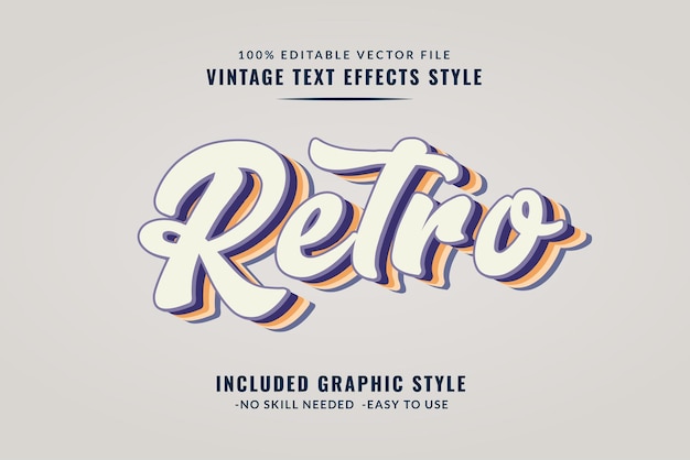 Edytowalny Retro Vintage 3D Efekt Tekstu