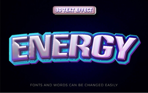 Edytowalny Styl Efektu Tekstowego Energy 3d