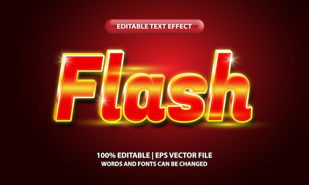 Edytowalny styl efektu tekstowego Flash - świecące czerwone i żółte napisy gradientowe