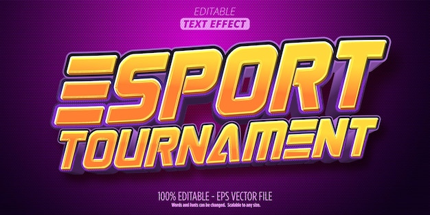 Edytowalny styl tekstowy zespołu i turniejów sportowych z efektem tekstowym e-sportu