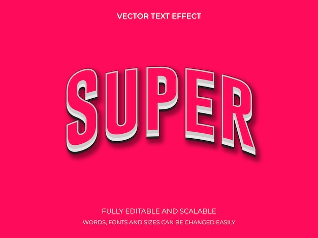 Plik wektorowy edytowalny styl tekstu super 3d efekt tekstowy