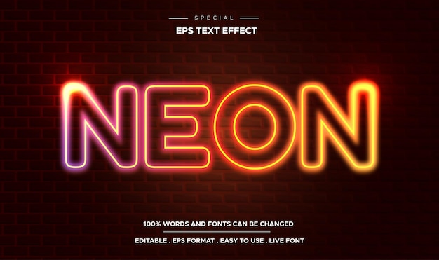 Edytowalny styl tekstu z efektem neonowym