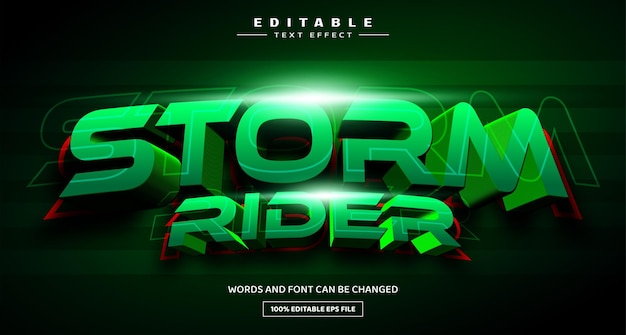 Edytowalny Szablon Efektów Tekstowych 3d Storm Rider