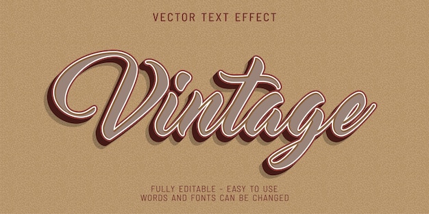 Plik wektorowy edytowalny szablon efektu stylu vintage tekstu 3d
