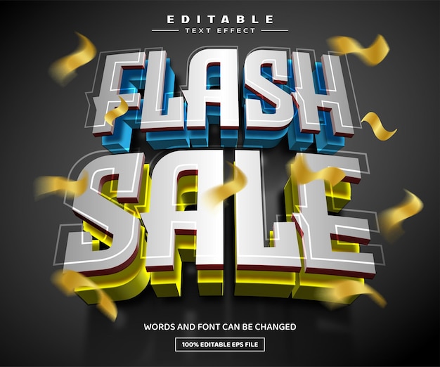 Edytowalny szablon efektu tekstowego 3D sprzedaży Flash