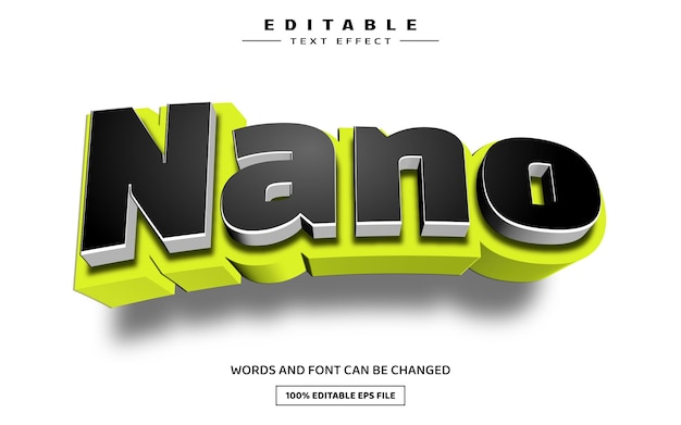 Edytowalny szablon efektu tekstowego Nano 3D