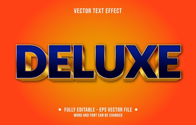 Plik wektorowy edytowalny szablon efektu tekstowego w niebieskim stylu deluxe