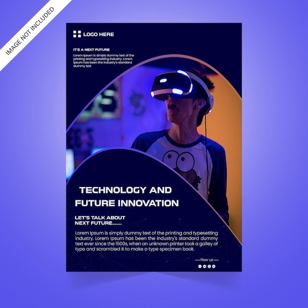 Edytowalny szablon ulotki Futurestick Tech