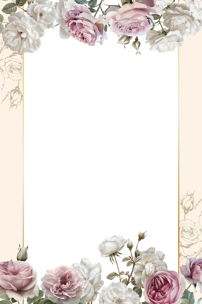 Edytowalny szablon Vintage Flower Frame Design