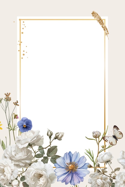 Edytowalny szablon Vintage Flower Frame Design