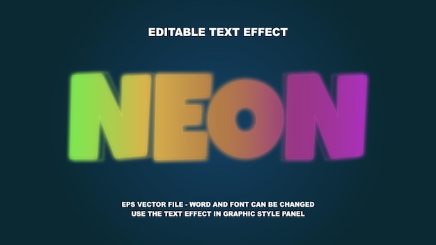 Edytowalny szablon wektorowy Neon 3D