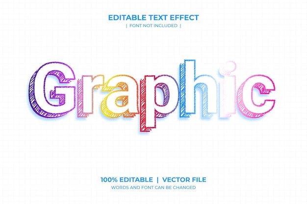 Plik wektorowy edytowalny tekst graficzny z efektem tekstowym